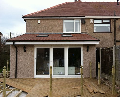 Extension with wood decking