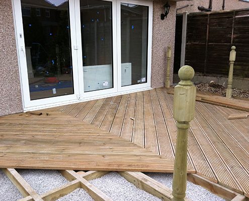 Extension with wood decking