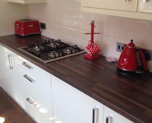 gloss kitchen and lighting