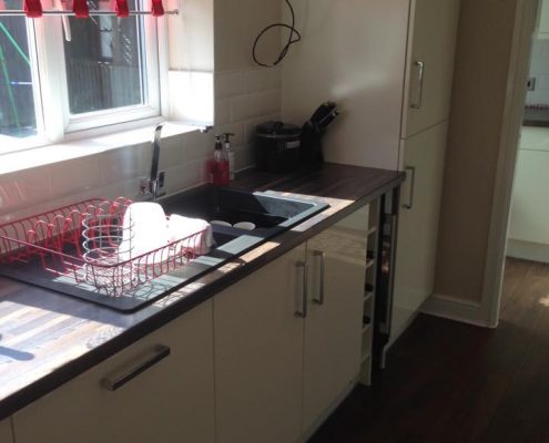 gloss kitchen and lighting