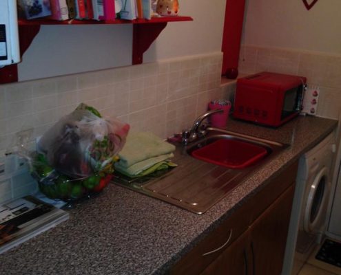 gloss kitchen and lighting