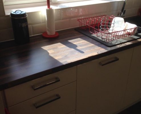 gloss kitchen and lighting