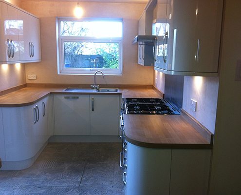 white kitchen with range cooker