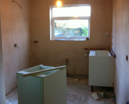 white kitchen with range cooker