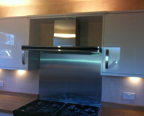 white kitchen with range cooker