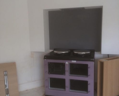 painted kitchen and aga oven