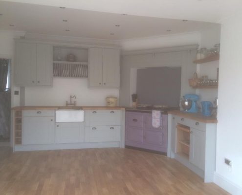 painted kitchen and aga oven