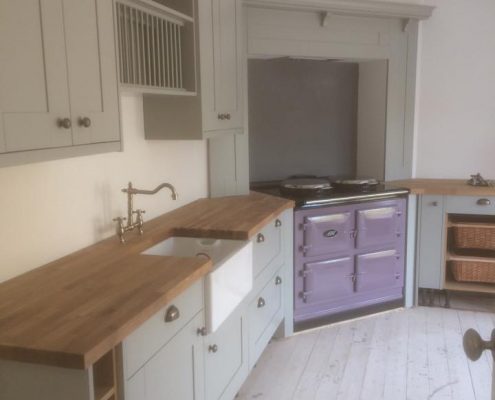 painted kitchen and aga oven