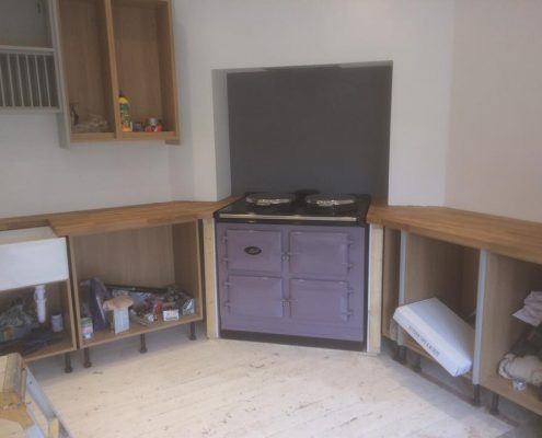 painted kitchen and aga oven