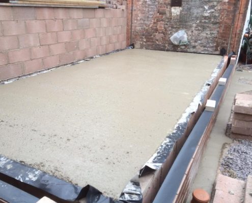 Extension footings in Lytham