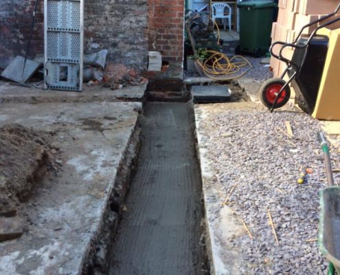 Extension footings in Lytham