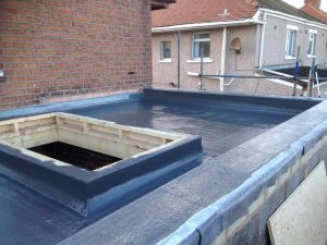 extension with parapet wall and sky lantern