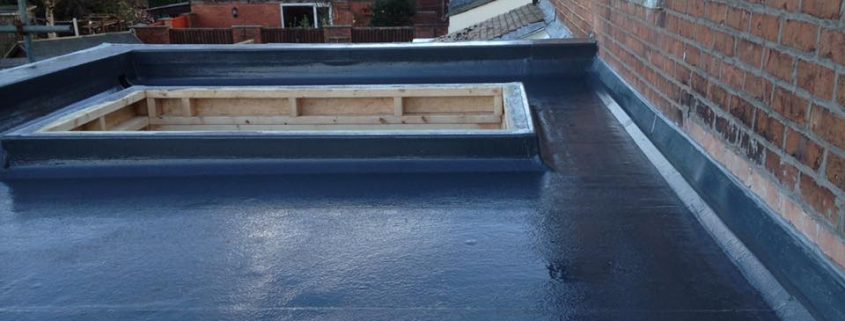 extension with parapet wall and sky lantern