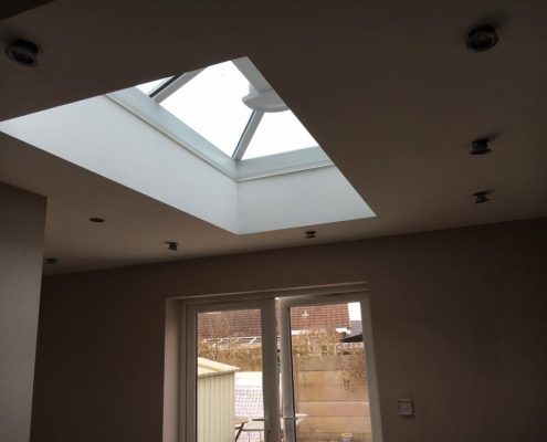 extension with parapet wall and sky lantern