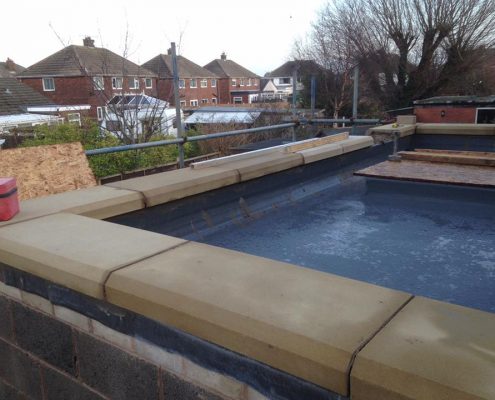 extension with parapet wall and sky lantern