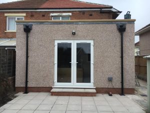 extension with parapet wall and sky lantern