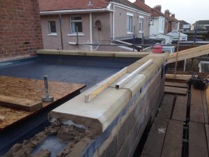 extension with parapet wall and sky lantern