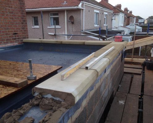 extension with parapet wall and sky lantern