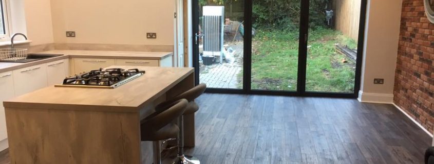 Kitchen Extension with Aluminium Bi fold doors