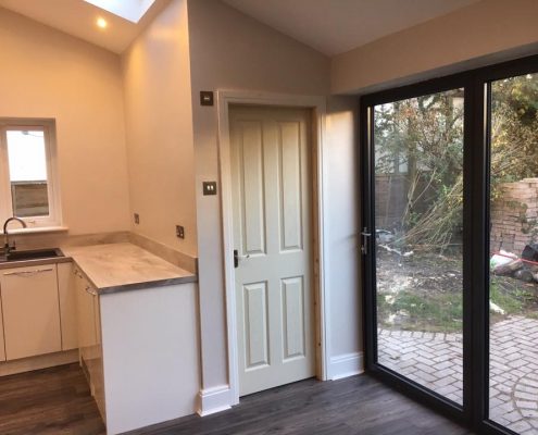 Kitchen Extension with Aluminium Bi fold doors