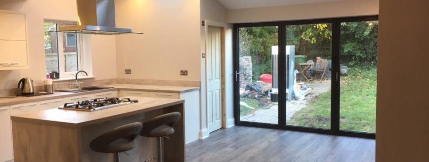 Kitchen Extension with Aluminium Bi fold doors