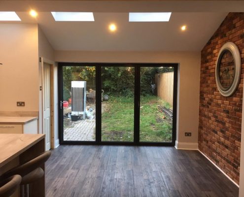 Kitchen Extension with Aluminium Bi fold doors