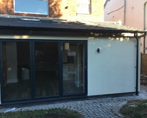 Kitchen Extension with Aluminium Bi fold doors