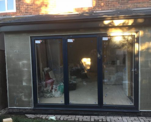 Kitchen Extension with Aluminium Bi fold doors