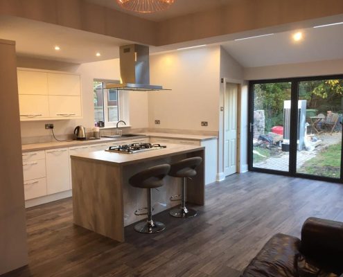 Kitchen Extension with Aluminium Bi fold doors