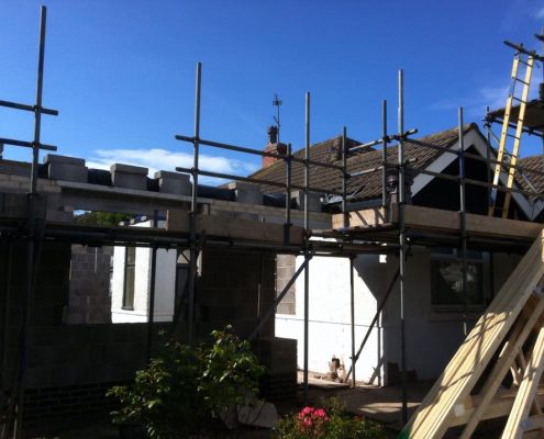 Roof trusses on extension